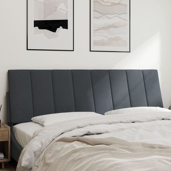 vidaXL Headboard Cushion "Hanko" Dark Grey 153 cm Velvet