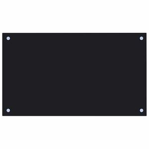 vidaXL Kitchen Backsplash Black 70 x 40 cm Tempered Glass