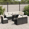vidaXL 9 Piece Garden Sofa Set with Cushions Black Poly Rattan