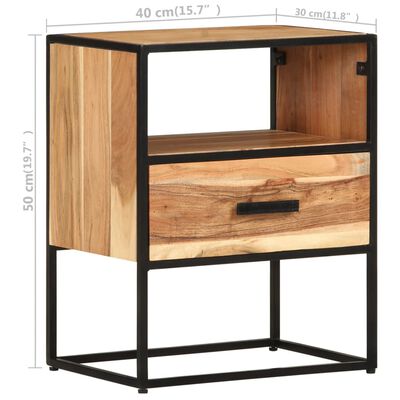 vidaXL Bed Cabinet 40x30x50 cm Solid Acacia Wood