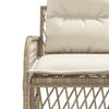 vidaXL 2 Piece Garden Sofa Set with Cushions Beige Poly Rattan