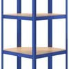 vidaXL 5-Layer Corner Shelf Blue Steel&Engineered Wood
