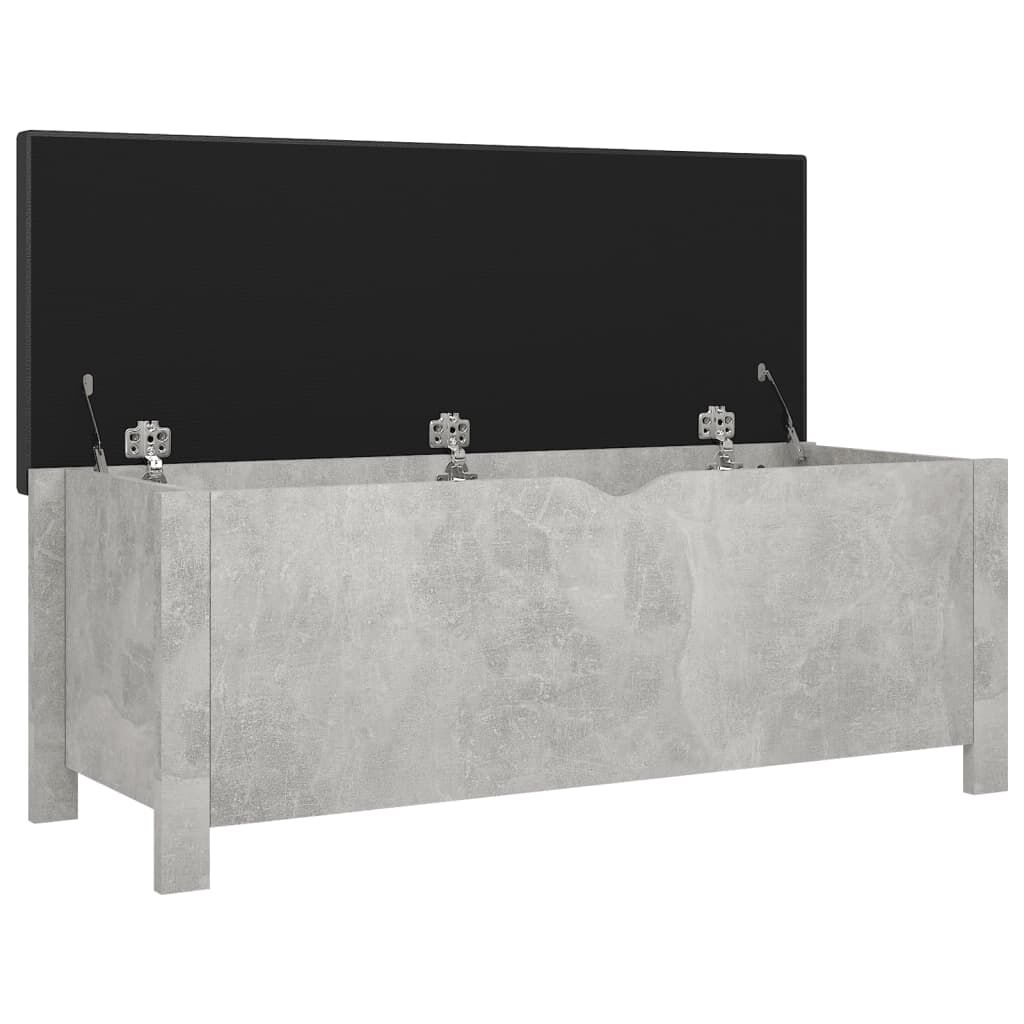 vidaXL Storage Box with Cushion Concrete Grey 105x40x45 cm