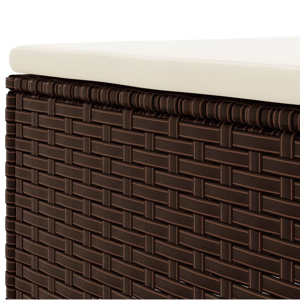 vidaXL 8 Piece Garden Lounge Set with Cushions Brown Poly Rattan