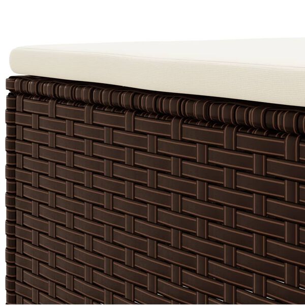 vidaXL 8 Piece Garden Lounge Set with Cushions Brown Poly Rattan