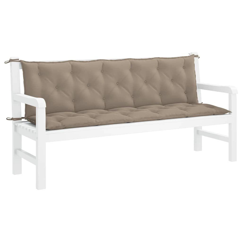 vidaXL Garden Bench Cushion Taupe 180x(50+50)x7cm Oxford Fabric