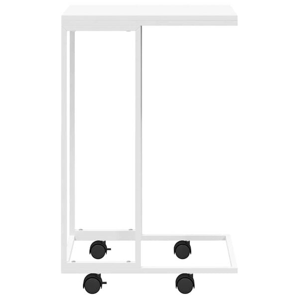vidaXL Side Table with Wheels White 40x30x63.5 cm Engineered Wood