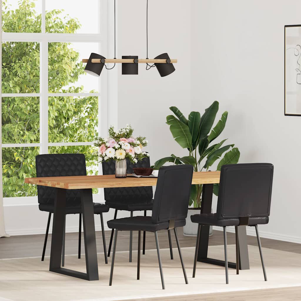 vidaXL Dining Chairs 4 pcs Black Faux Leather