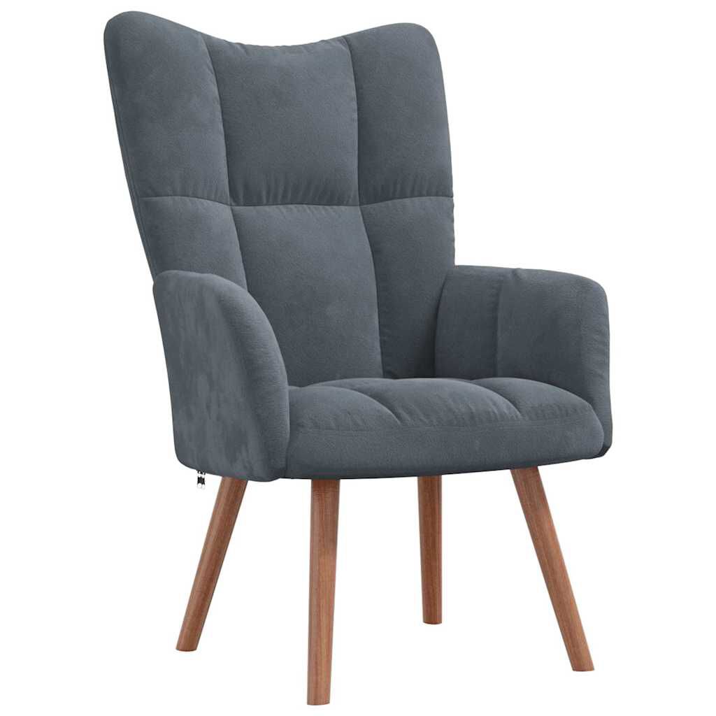 vidaXL Relaxing Chair Dark Grey Velvet