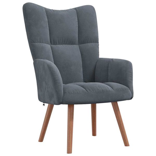 vidaXL Relaxing Chair Dark Grey Velvet