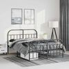 vidaXL Metal Bed Frame without Mattress with Footboard Black 150x200cm