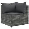 vidaXL 9 Piece Garden Sofa Set with Cushions Grey Poly Rattan