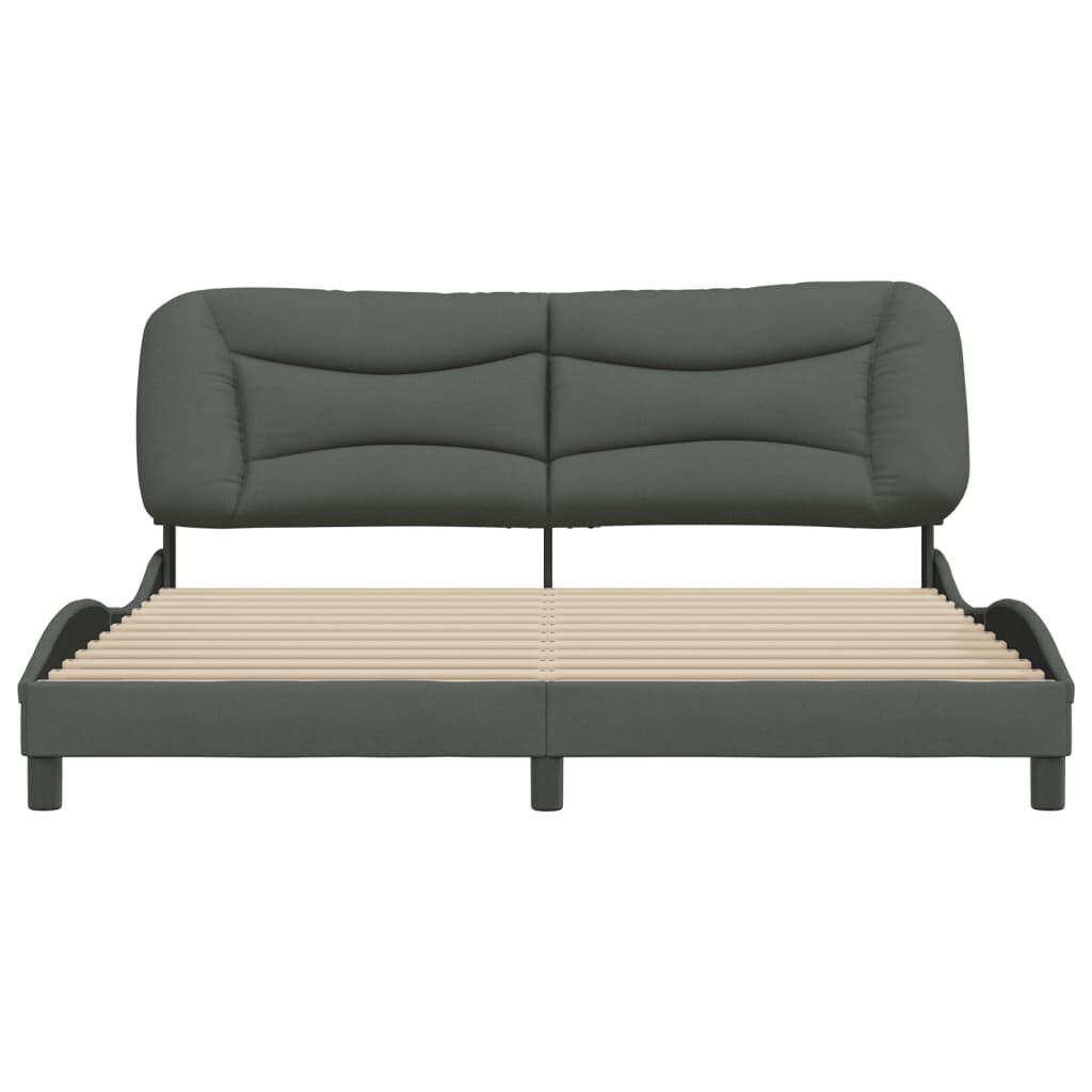 vidaXL Bed Frame without Mattress Dark Grey 193x203 cm Fabric