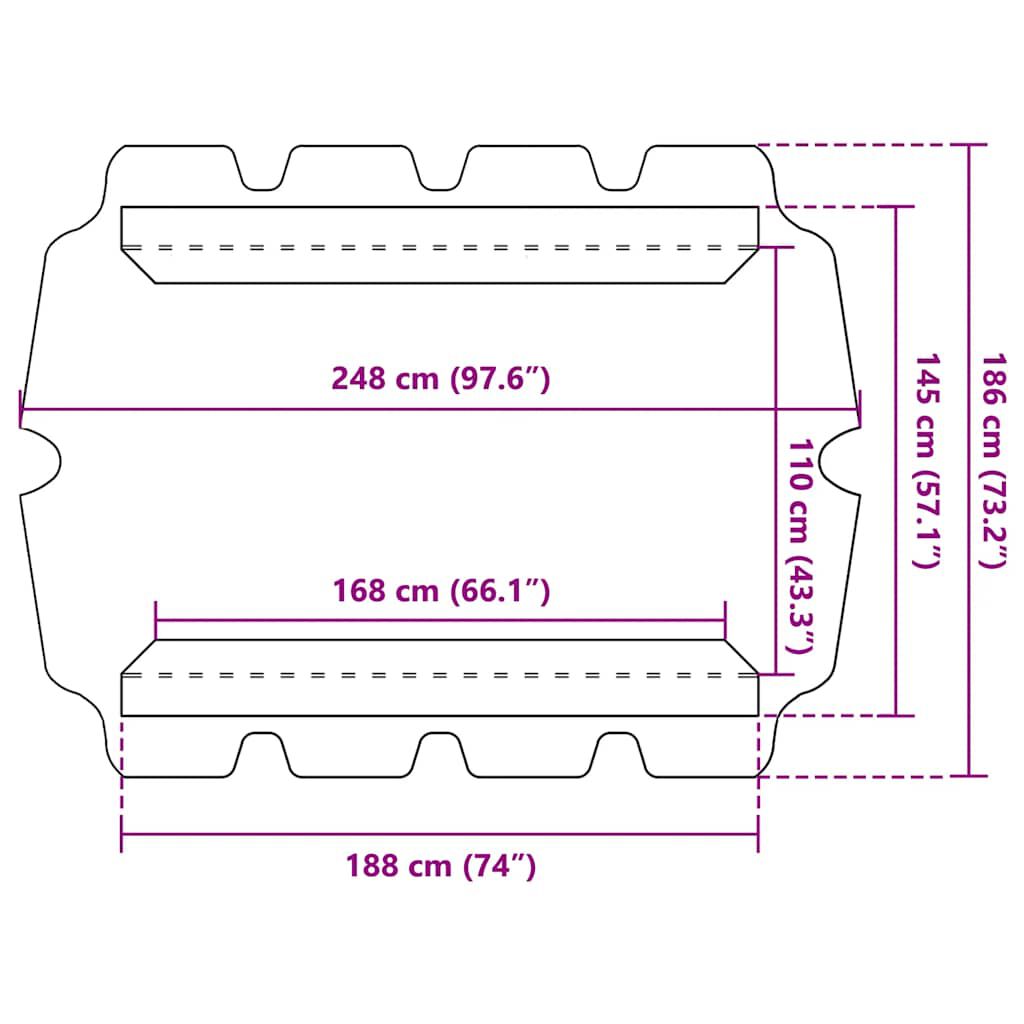 vidaXL Replacement Canopy for Garden Swing Cream 188/168x145/110 cm
