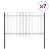vidaXL Garden Fence 7 pcs Grey 11.9 x 1.2 m Powder-coated Steel