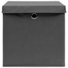 vidaXL Storage Boxes with Covers 4 pcs 28x28x28 cm Grey