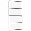 vidaXL Interior Door Black 102x201.5 cm Tempered Glass&Aluminium