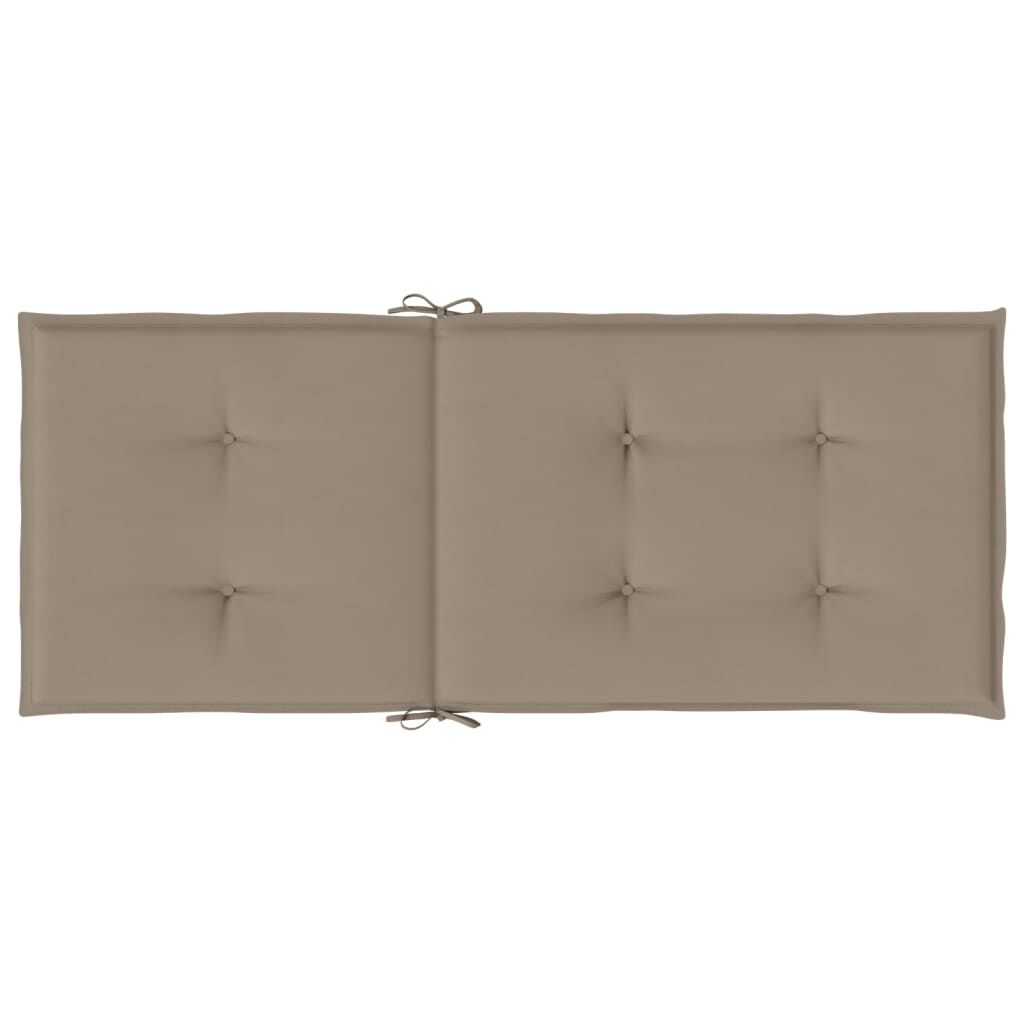 vidaXL Garden Highback Chair Cushions 6 pcs Taupe 120x50x3 cm Fabric