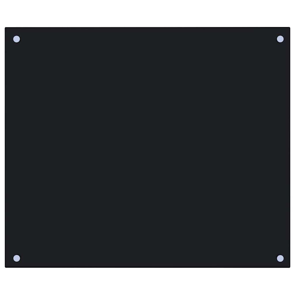 vidaXL Kitchen Backsplashes 2 pcs Black 70x60 cm Tempered Glass