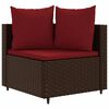 vidaXL 7 Piece Garden Sofa Set with Cushions Brown Poly Rattan