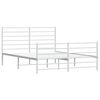 vidaXL Metal Bed Frame without Mattress with Footboard White 135x190cm