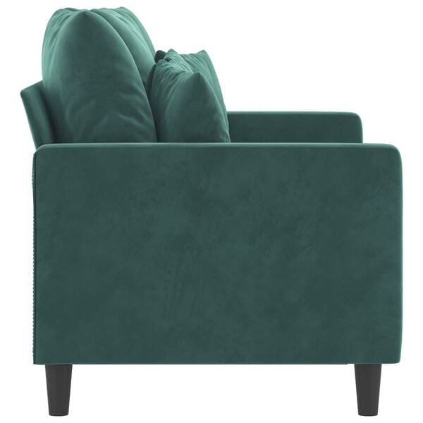 vidaXL 2-Seater Sofa Dark Green 120 cm Velvet