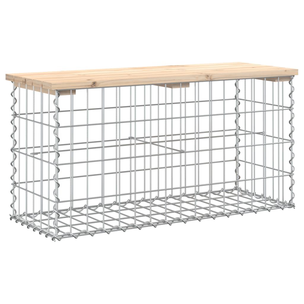 vidaXL Garden Bench Gabion Design 83x31.5x42 cm Solid Wood Pine