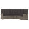 vidaXL 4 Piece Garden Lounge Set with Cushions Grey Poly Rattan