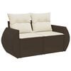 vidaXL 10 Piece Garden Sofa Set with Cushions Brown Poly Rattan