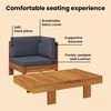 vidaXL 2 Piece Garden Lounge Set with Dark Grey Cushions Acacia Wood