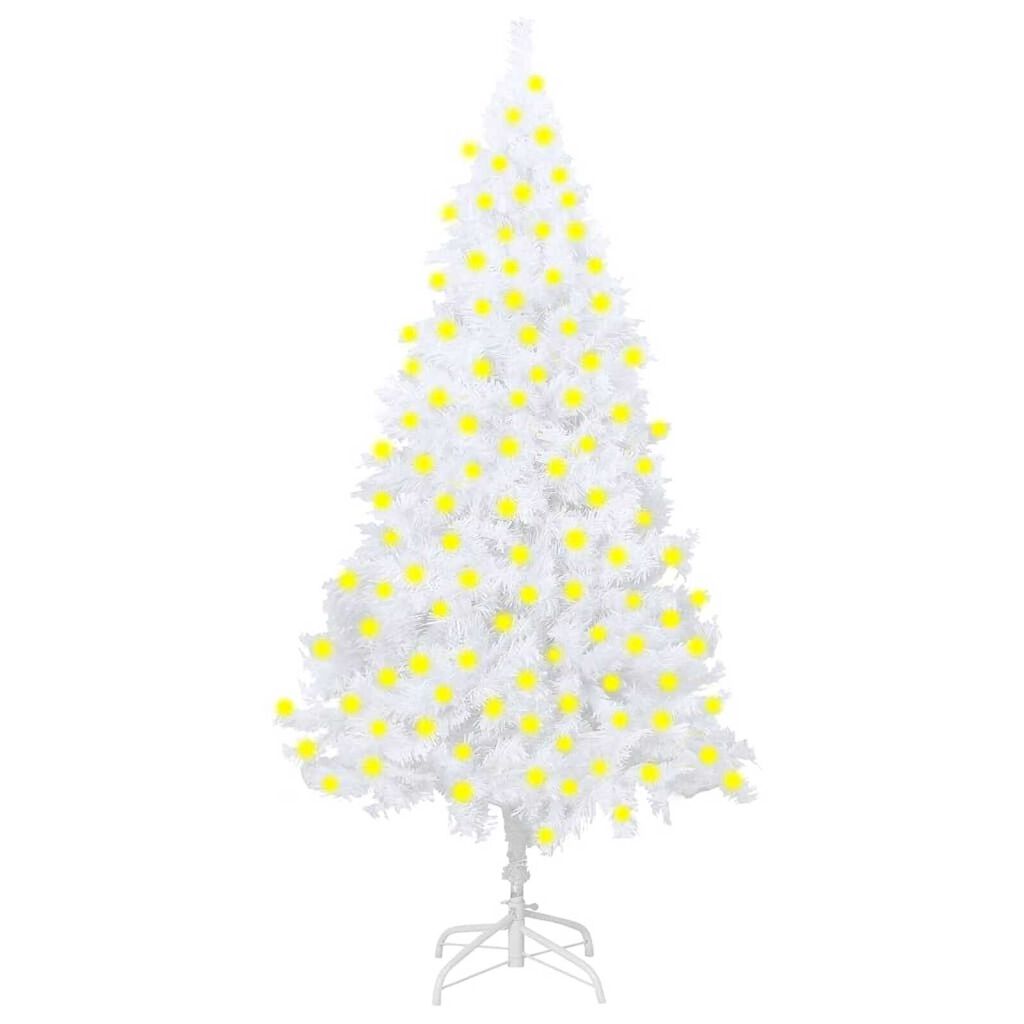 vidaXL Artificial Pre-lit Christmas Tree with Thick Branches White 210 cm