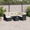 vidaXL 8 Piece Garden Sofa Set with Cushions Black Poly Rattan