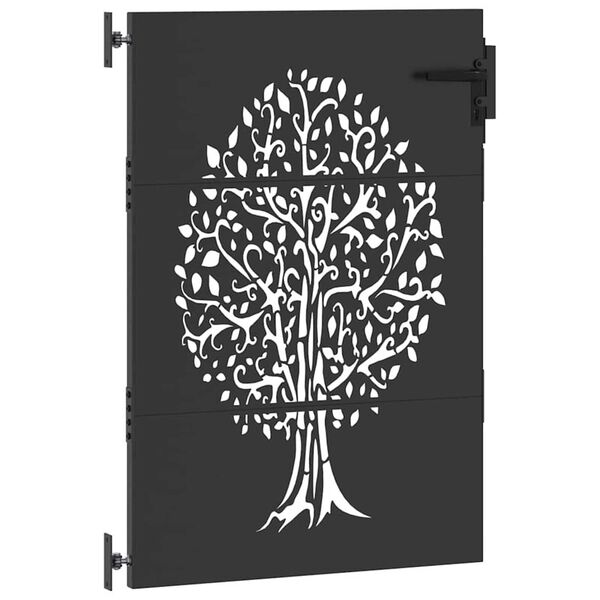 vidaXL Garden Gate 85x125 cm Corten Steel Tree Design