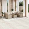 vidaXL 10 Piece Garden Sofa Set with Cushions Beige Poly Rattan