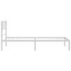 vidaXL Metal Bed Frame without Mattress with Headboard White 100x190cm