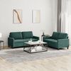 vidaXL 2 Piece Sofa Set with Cushions Dark Green Velvet
