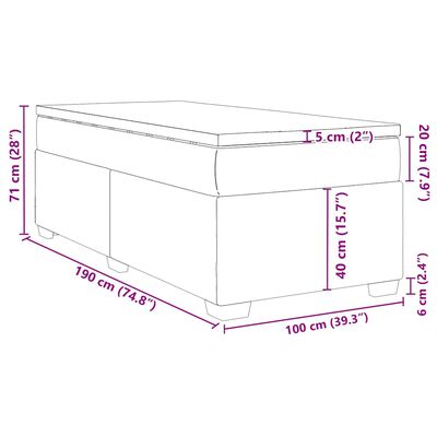 vidaXL Box Spring Bed with Mattress Light Grey Twin Velvet