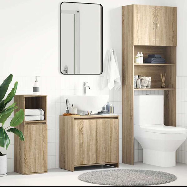 vidaXL Bathroom Cabinet Sonoma Oak 60x33x61 cm Engineered Wood