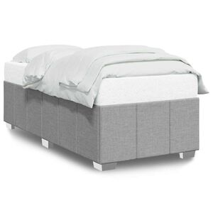 vidaXL Bed Frame without Mattress Light Grey Twin Fabric