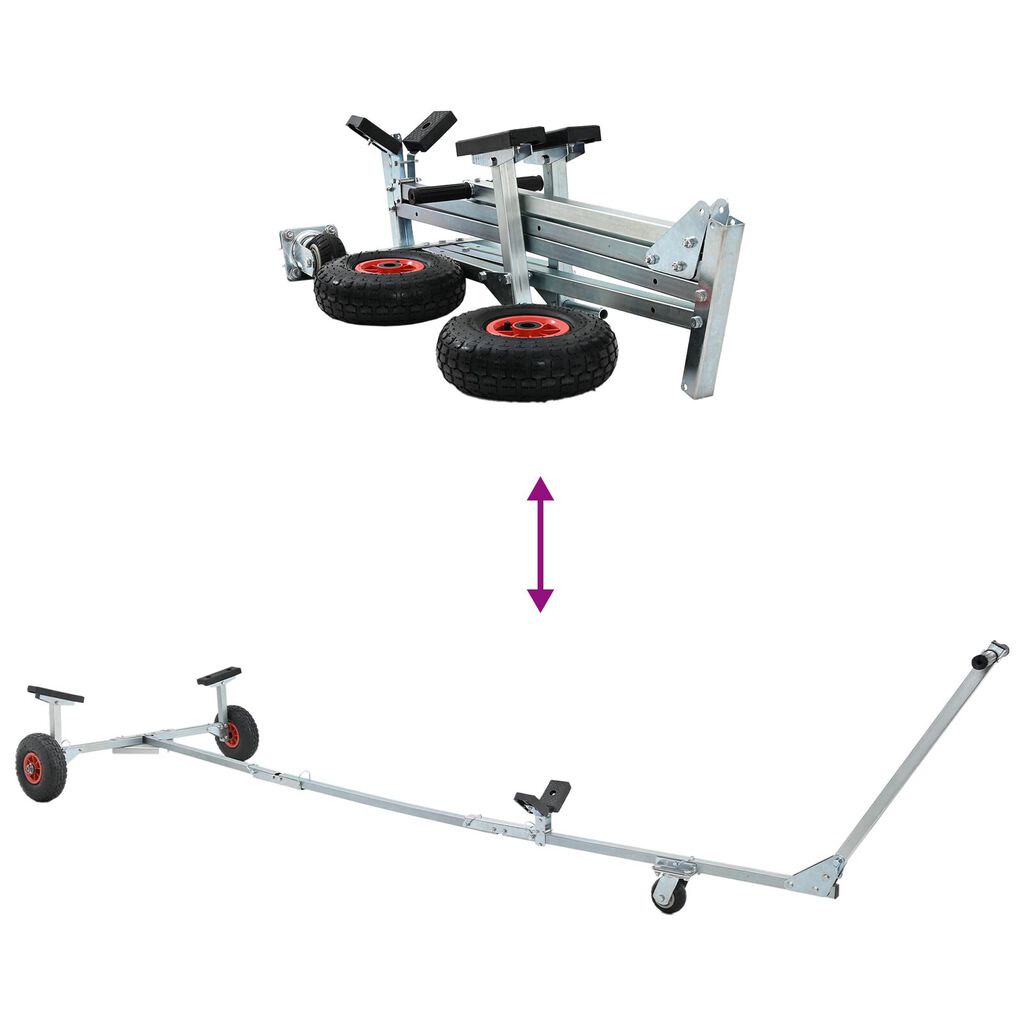 vidaXL Boat Trailer with 3 Wheels, Foldable and Adjustable, 160 kg Steel