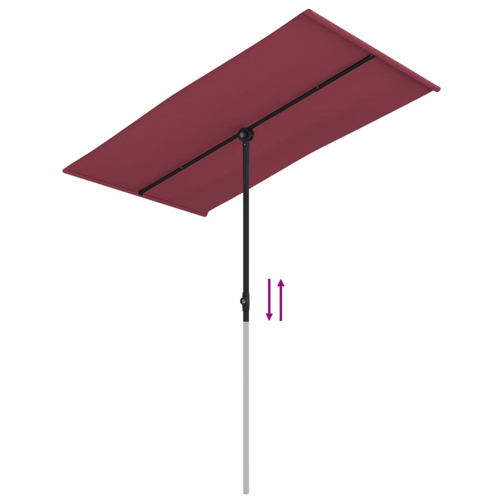 vidaXL Garden Parasol with Aluminium Pole 180x110 cm Bordeaux Red