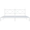 vidaXL Metal Bed Frame without Mattress with Headboard White 193x203cm