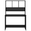 vidaXL Desk with Shelf High Gloss Black 110x45x157 cm Engineered Wood