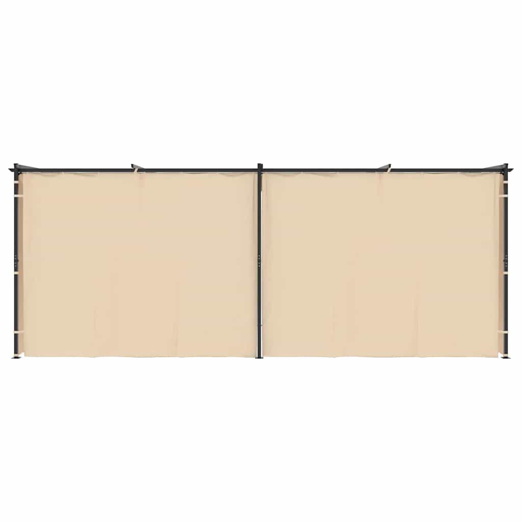 vidaXL Gazebo with Curtains 3x6 m Cream Steel