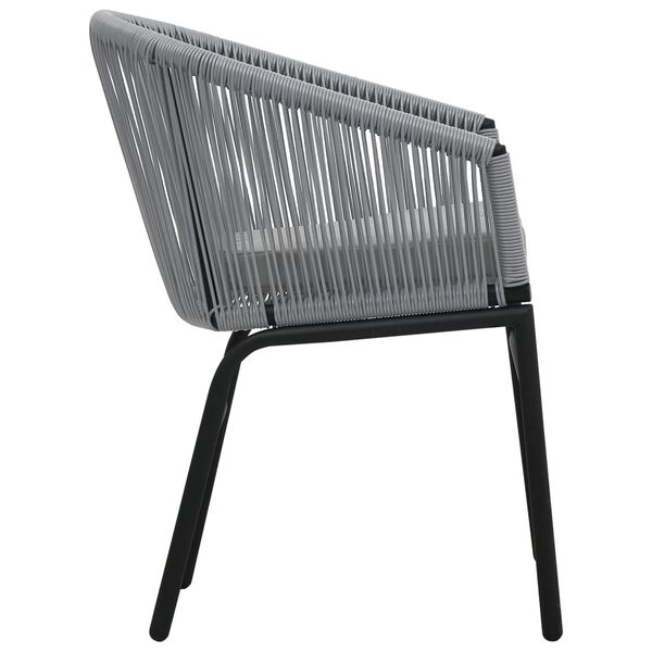 vidaXL 3 Piece Bistro Set with Cushions PE Rattan Grey