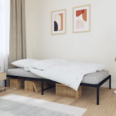 vidaXL Metal Bed Frame Black 100x200 cm