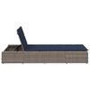 vidaXL Sunbed with Floating Cushion Grey Poly Rattan
