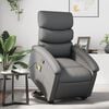 vidaXL Stand up Massage Recliner Chair Grey Faux Leather
