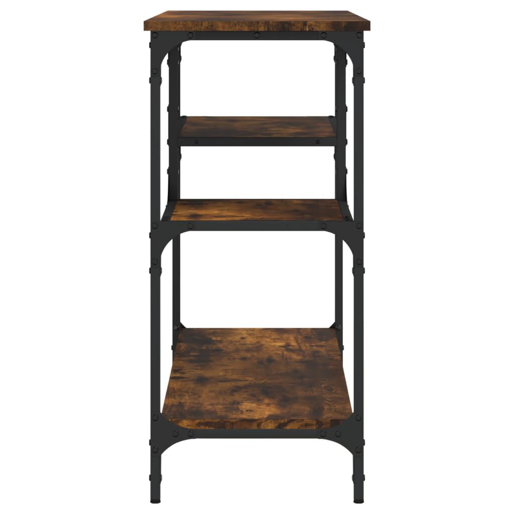 vidaXL Console Table with Shelves Smoked Oak 100x35x75 cm