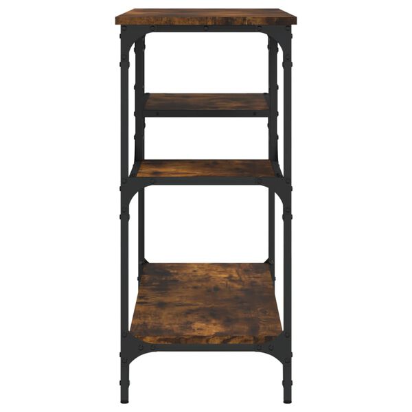 vidaXL Console Table with Shelves Smoked Oak 100x35x75 cm